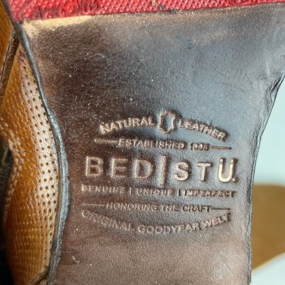 Bed Stu Carla Boot Mustard Rustic Low Leather Ankle Booties Organically Tanned - Picture 14 of 15